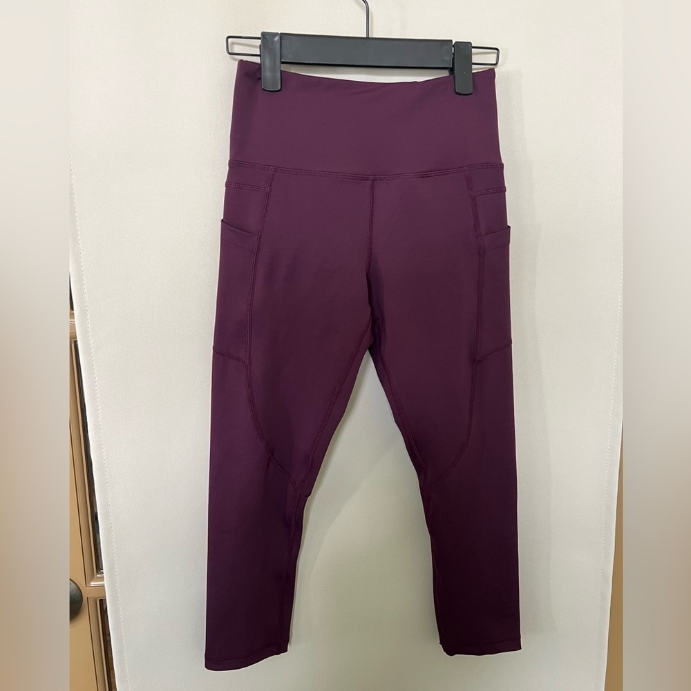 Zyia Womens 2‎ Purple Athletic Work Out Legging with Side Pockets